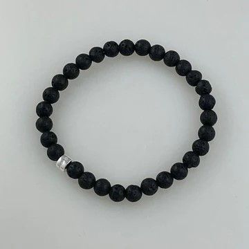 Armband Lavastein 6mm