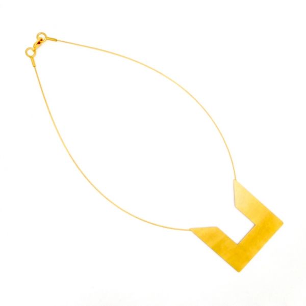 Halskette Dreiviertel Quadrat - Gold