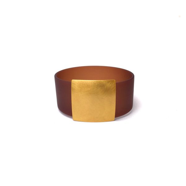 Armband Make-A-Change Quadrat - Gold & Braun