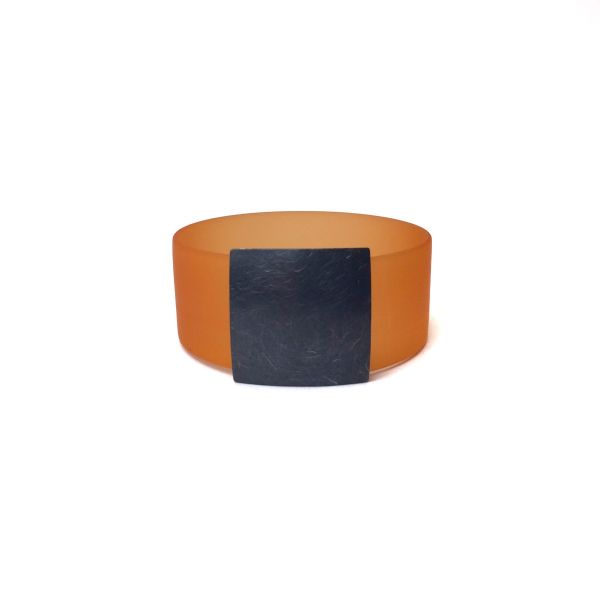 Armband Make-A-Change Quadrat - Altsilber & Orange