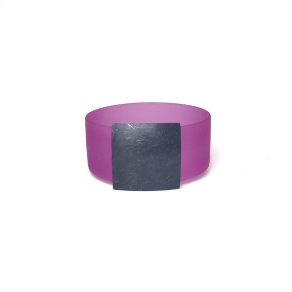 Armband Make-A-Change Quadrat - Altsilber & Pink
