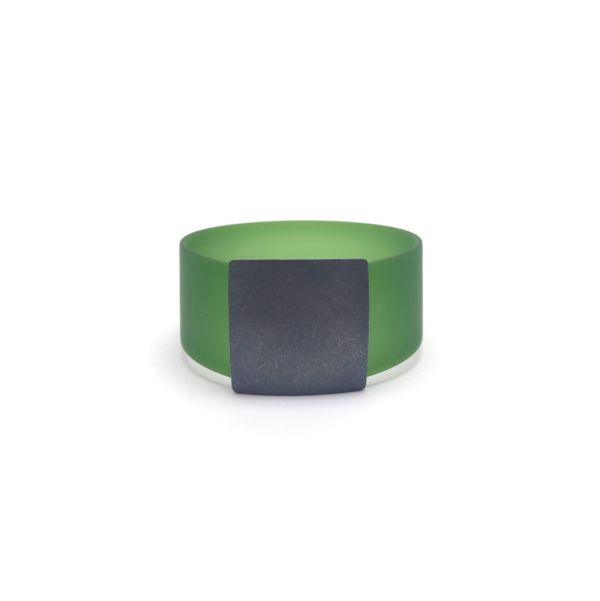 Armband Make-A-Change Quadrat - Altsilber & Olivgrün