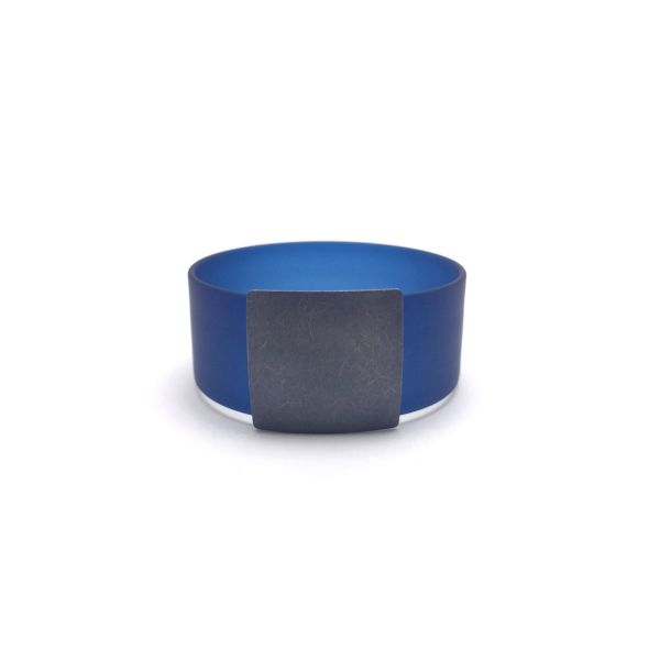 Armband Make-A-Change Quadrat - Altsilber & Blau