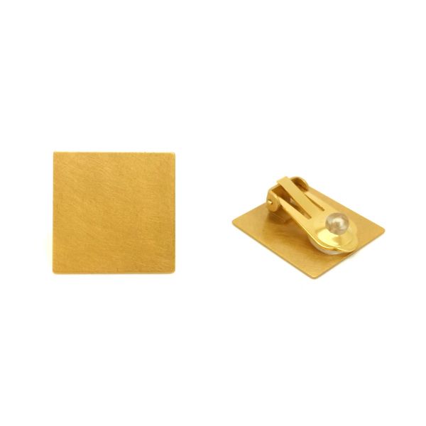 Ohrclip Flaches Quadrat 22mm - Gold