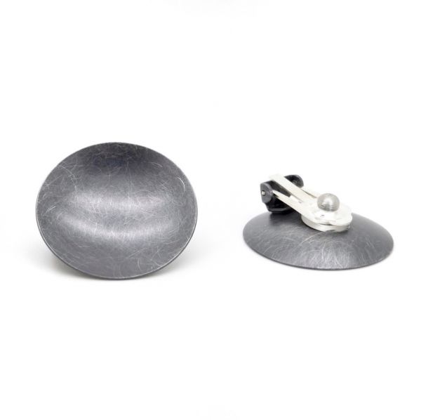 Ohrclip Gewölbter Kreis 30mm - Altsilber
