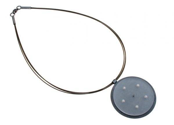 Halskette Kreis mit Acryl und Zirkonia