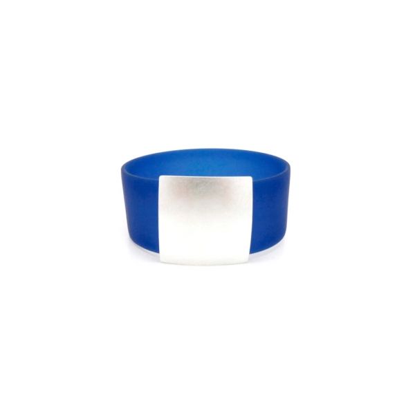 Armband Make-A-Change Quadrat - Silber & Blau