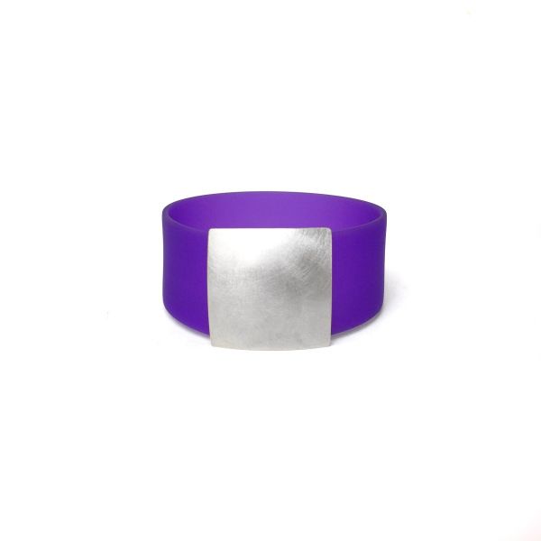 Armband Make-A-Change Quadrat - Silber & Violett